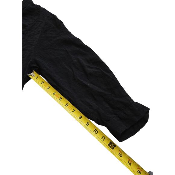 Womens Cut Loose Black Tunic Button-Up 3/4 Sleeve XL Dress Pockets EUC - Picture 5 of 15